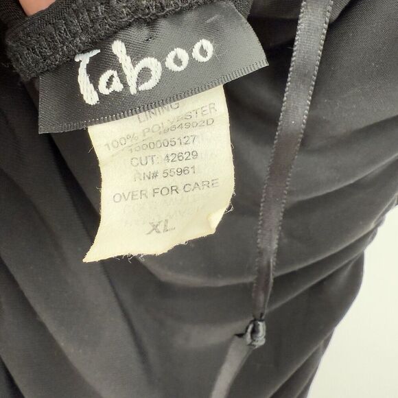 Taboo 90s Y2k Black Ruched Lace One Shoulder Vintage Mini Formal Dress XL - Picture 10 of 13